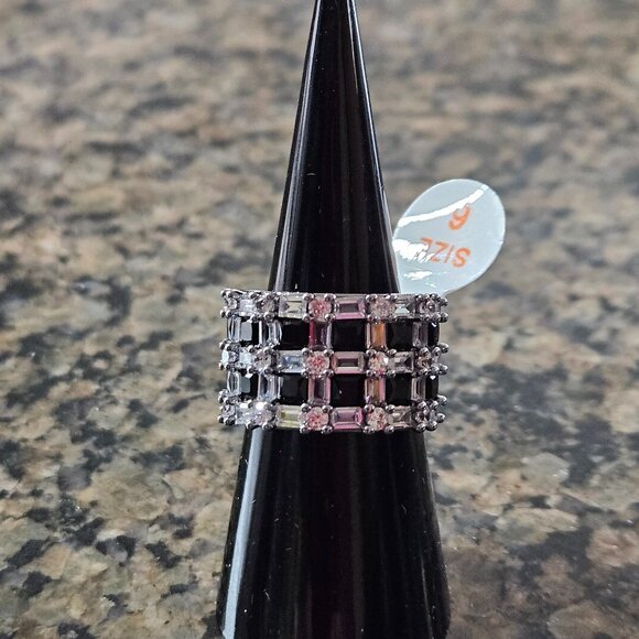 Bomb Party RG81118 "On The Road To Summer" Black Onyx Cubic Zirconia Sz 6 - Picture 1 of 5